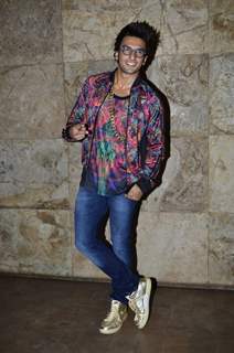 Ranveer Singh poses for the media at the Special Screening of Khoobsurat