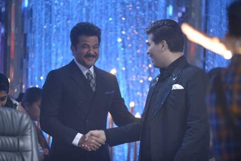 Anil Kapoor snapped with Karan Johar at Jhalak Dikhhlaa Jaa Grand Finale