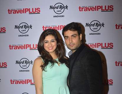 Vivian Dsena poses with Vahbbiz Dorabjee Dsena at the Launch of Travel Magazine Cover