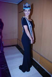 Miss World Megan Young poses for the media at Priyadarshini Academy Global Awards 2014