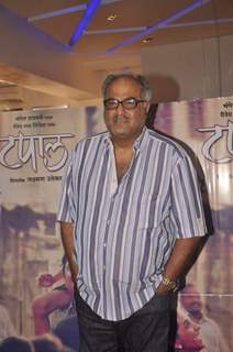 Boney Kapoor poses for the media at the Screening of Marathi Movie Taapal