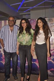 Boney Kapoor with Sridevi and Jahnavi Kapoor at the Screening of Marathi Movie Taapal