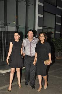 Karisma Kapoor snapped with Randhir Kapoor and Neetu Singh at the bash