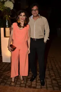 Talat Aziz and Bina Aziz pose for the media at Simone Khan Store Launch