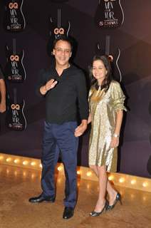 Vidhu Vinod Chopra with his wife at the GQ Men of the Year Awards