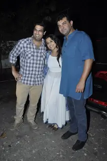 Kunal Roy Kapoor poses with Vidya Balan and Siddharth Roy Kapur at the Special Screening of Haider
