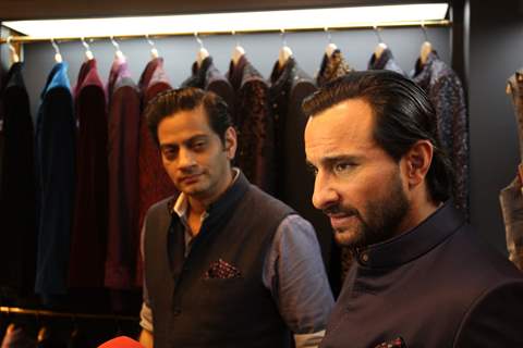 Saif Ali Khan snapped at Raghavendra Rathore's Men's Jewellery at his New Bandra Store