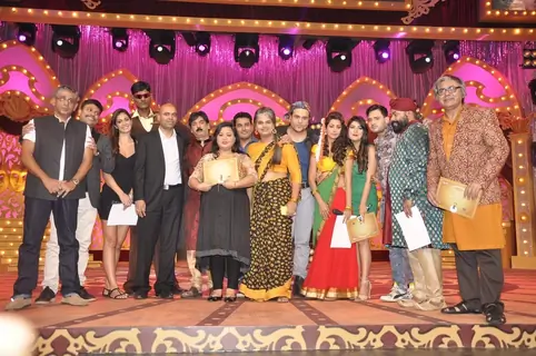 Team of Comedy Classes poses for the media at the Launch