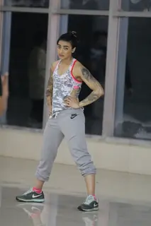 VJ Bani snapped at the practice session for a forthcoming Box Cricket League