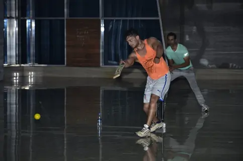TV Celebs practice for a forthcoming Box Cricket League