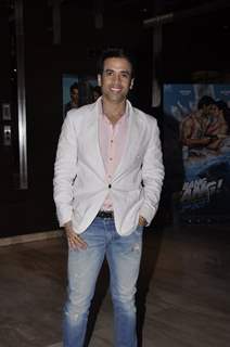 Tusshar Kapoor poses for the media at the Special Screening of Haider hosted by Tabu