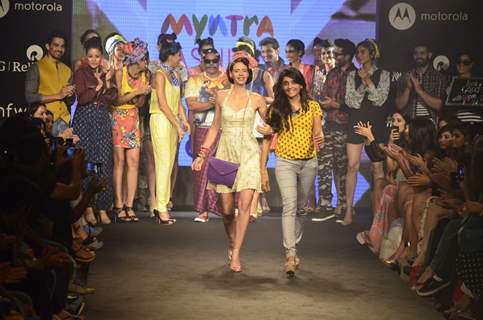 Kalki Koechlin walks the ramp for Ami Patel at the Myntra Fashion Week Day 2