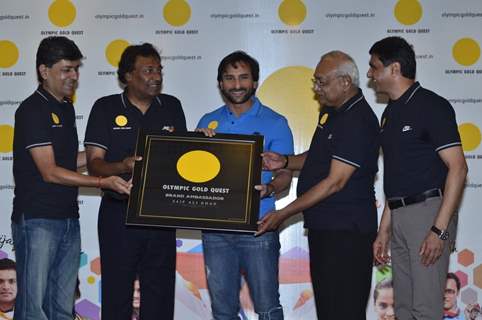 Saif Ali Khan as the ambassador of the Olympic Gold Quest at the Felicitation for Asian Game Winners