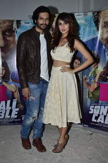 Ali Fazal poses with Rhea Chakraborty at Sonali Cable Media Meet