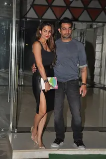 Amrita Arora poses with Shakeel Ladak at Sanjay Kapoor's Residence