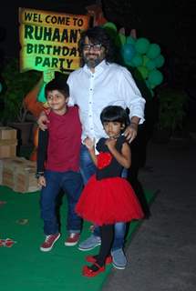 Pritam with his children at Ruhaan's Birthday Party