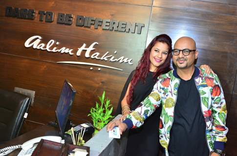 Aalim Hakim poses for the media at the Grand Opening of his New Salon in Ahmedabad