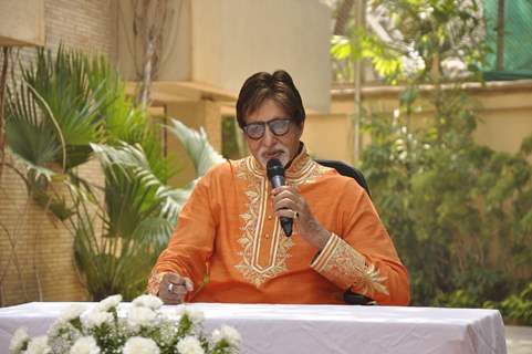 Amitabh Bachchan addressing the media on his Birthday