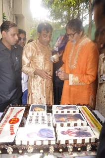 Amitabh Bachchan cuts the cake on his Birthday