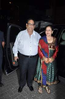 Satish Kaushik snapped with wife at Karva Chauth Celebrations