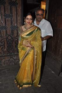 Sridevi Kapoor snapped with Boney Kapoor at Karva Chauth Celebrations