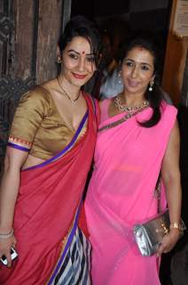 Manyata Dutt pose with a friend at Karva Chauth Celebrations