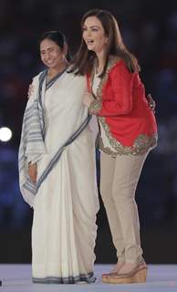 Nita Ambani and Mamta Bannerjee at the Opening Ceremony of the Indian Super League