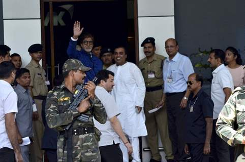 Amitabh Bachchan and Mukesh Ambani snapped at Airport while leaving for ISL Football Match