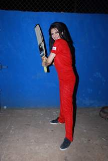 Divyanka Tripathi poses at the Shoot for the New Season of Box Cricket League