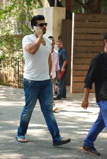 Arjun Kapoor snapped outside his polling booth