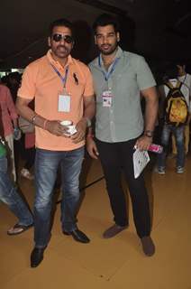 Mukesh Rishi poses with his son at the 16th MAMI Film Festival Day 3