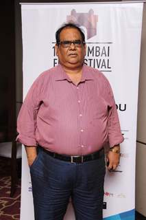 Satish Kaushik poses for the media at the 16th MAMI Film Festival Day 5