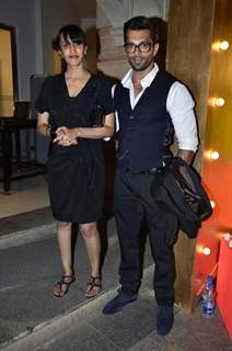 Karan Singh Grover poses with a friend at SBS Party