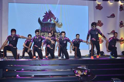 Team Delhi Dargons perform at the BCL Press Conference