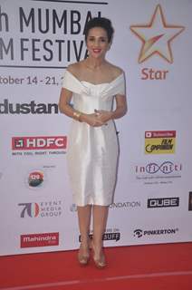 Tara Sharma poses for the media at the Closing Ceremony of 16th MAMI Film Festival