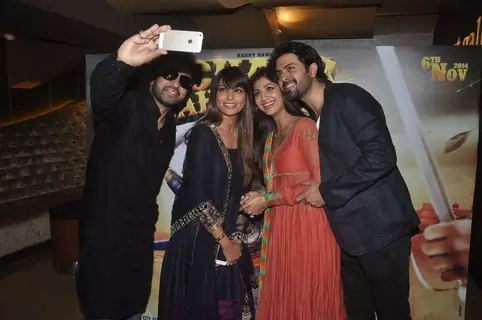 Raj Kundra clicks a selfie with friends at the Trailer Launch of Chaar Sahibzaade