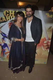 Bipasha Basu poses with Harman Baweja at the Trailer Launch of Chaar Sahibzaade