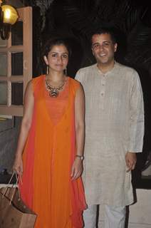 Chetan Bhagat with his wife were at Ekta Kapoor's Diwali Party