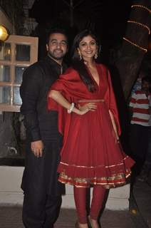 Raj Kundra and Shilpa Shetty at Ekta Kapoor's Diwali Party