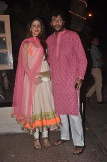 Chunky Pandey with his wife at Ekta Kapoor's Diwali Party