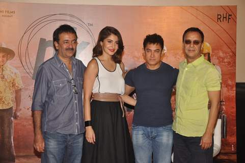 Celebs pose for the media at the Teaser Trailer Launch of P.K.