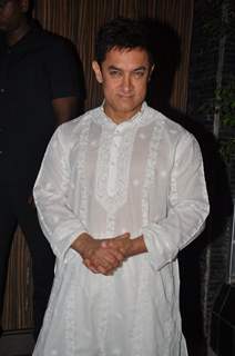 Aamir Khan poses for the media at his Diwali Bash