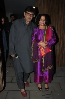 Tanvi Azmi poses with her husband at Aamir Khan's Diwali Bash