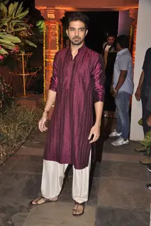 Saqib Saleem poses for the media at Sachin Joshi's Diwali Bash