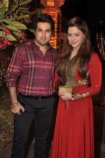 Aamna Shariff with husband at Sachin Joshi's Diwali Bash