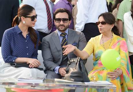 Saif Ali Khan with his family at Bhopal Pataudi Polo Cup 2014