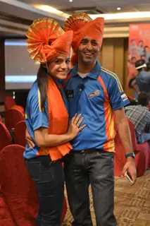 Rishika Mihani poses with Navin Sadarangani at the Grand launch soiree of Pune Anmol Ratn