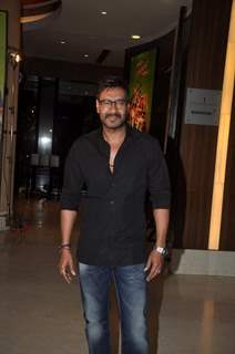 Ajay Devgn poses for the media at the Launch of Rajneeti 2