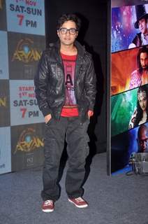 Aakarshan Singh poses for the media at the Launch of Mahrakshak Aryan