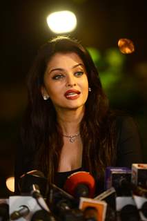 Aishwarya Rai Bachchan addressing the media on her Birthday